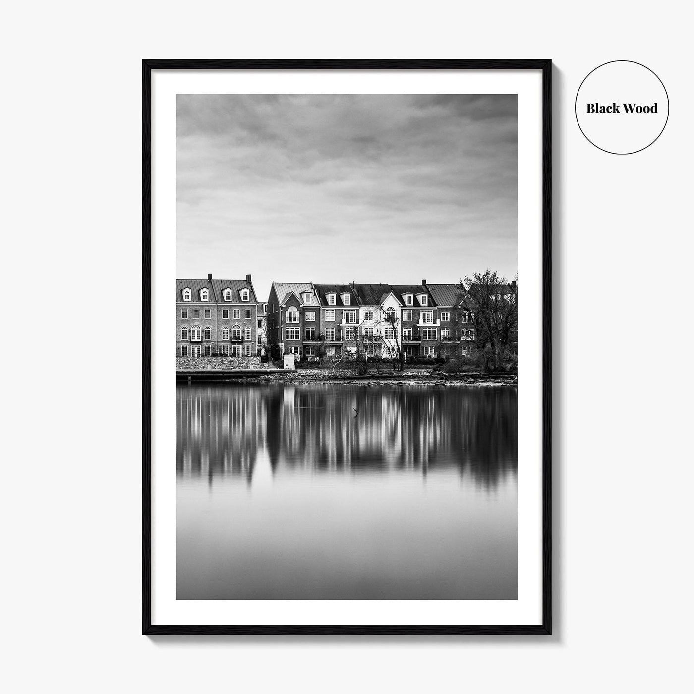 Alexandria Virginia Black and White Fine Art Photo Print, Potomac River Waterfront, USA Poster