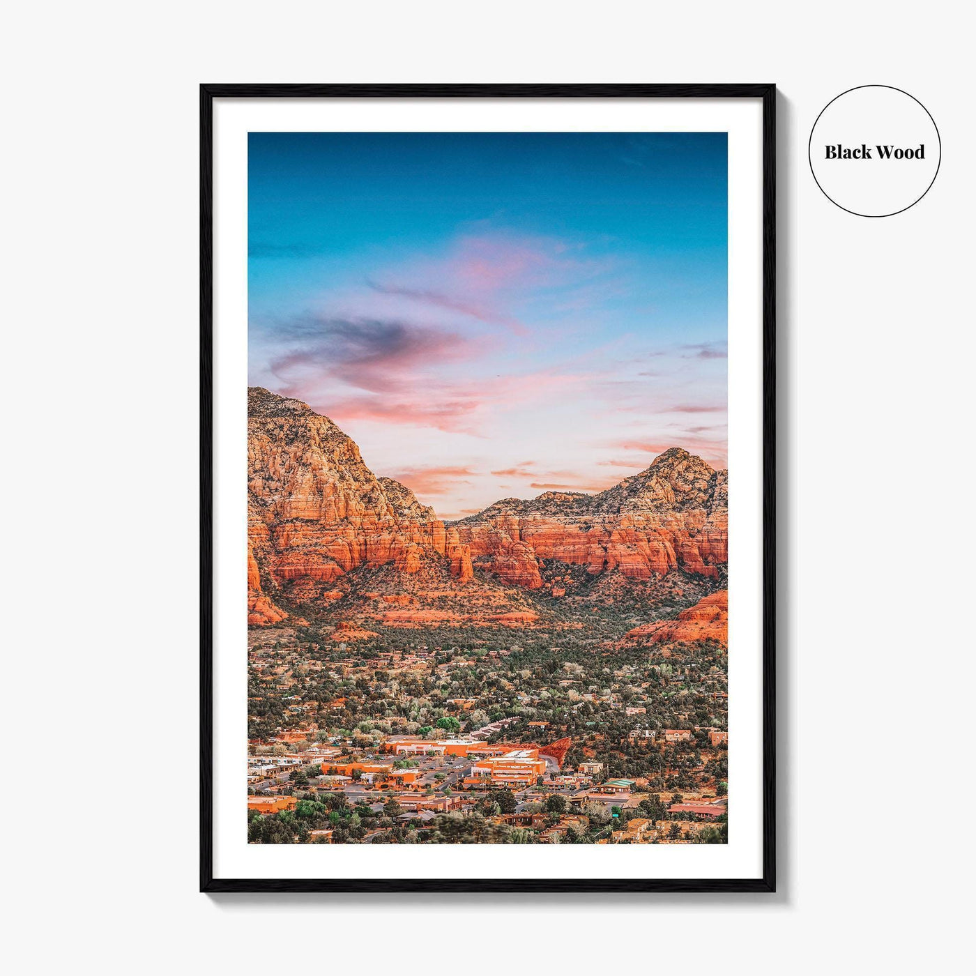 Sedona Fine Art Photo Print, Arizona USA, Downtown, Mountains, Red Rocks, Wall Decor Poster