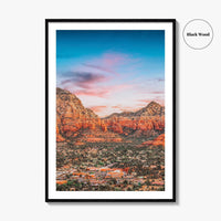 Sedona Fine Art Photo Print, Arizona USA, Downtown, Mountains, Red Rocks, Wall Decor Poster