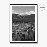 Breckenridge Black and White Fine Art Photo Print, Summit County Colorado Poster, Panorama USA