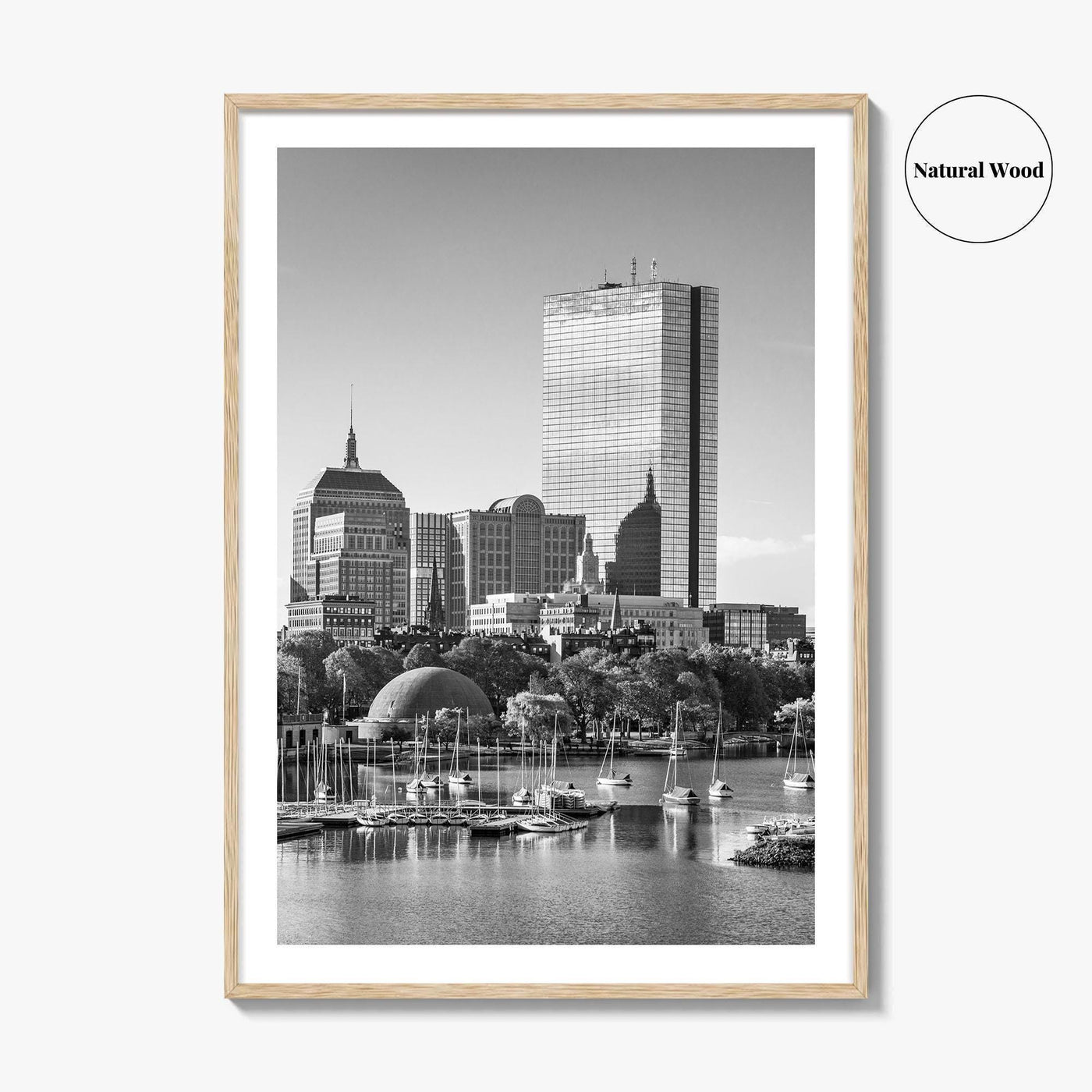 Boston Skyline Black and White Fine Art Photo Print, City, Massachusetts USA, Wall Poster