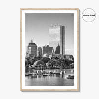 Boston Skyline Black and White Fine Art Photo Print, City, Massachusetts USA, Wall Poster