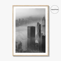 Hong Kong Skyline Black and White Fine Art Photo Print, Skyscraper, China Poster