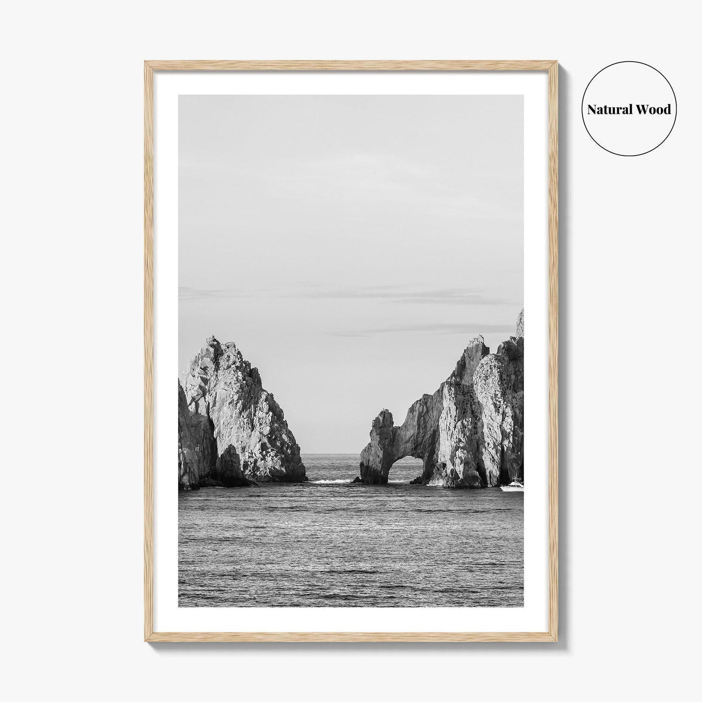 Cabo San Lucas Black and White Fine Art Photo Print, El Arco Mexico Poster