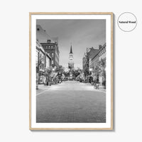 Burlington Black and White Fine Art Photo Print, Vermont, Church Street Marketplace, Poster