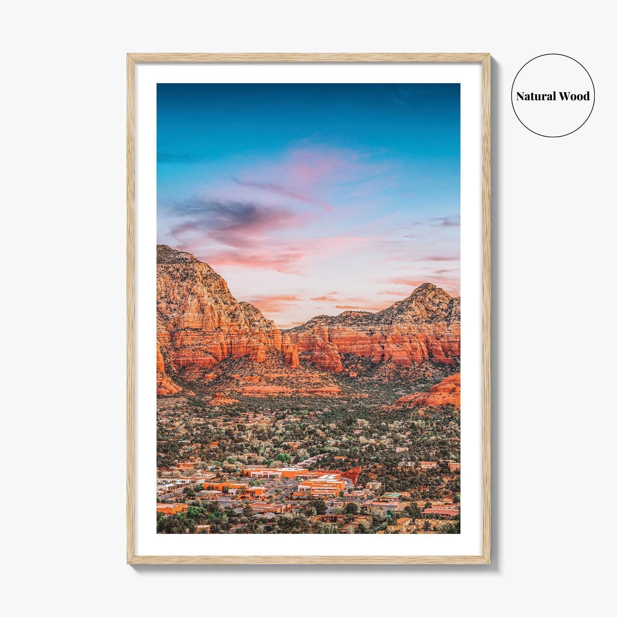 Sedona Fine Art Photo Print, Arizona USA, Downtown, Mountains, Red Rocks, Wall Decor Poster