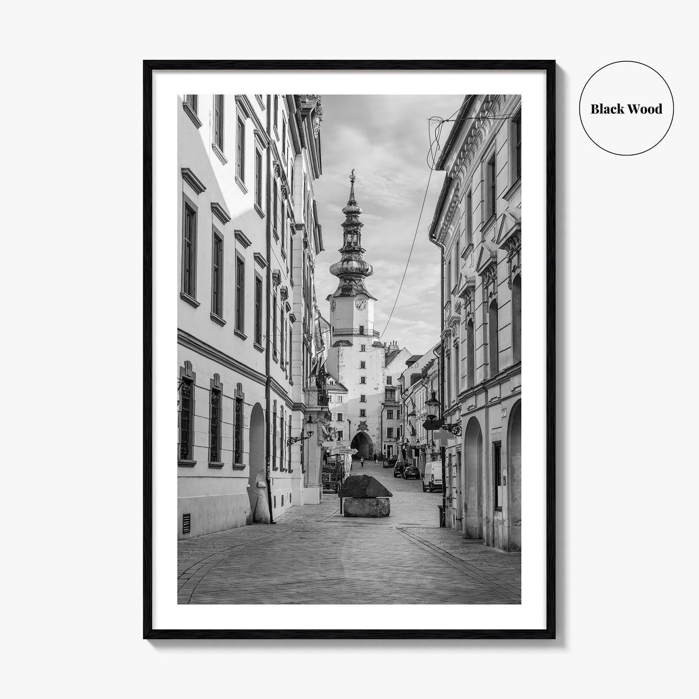 Bratislava Black and White Fine Art Photo Print, Michael's Gate Slovakia Poster