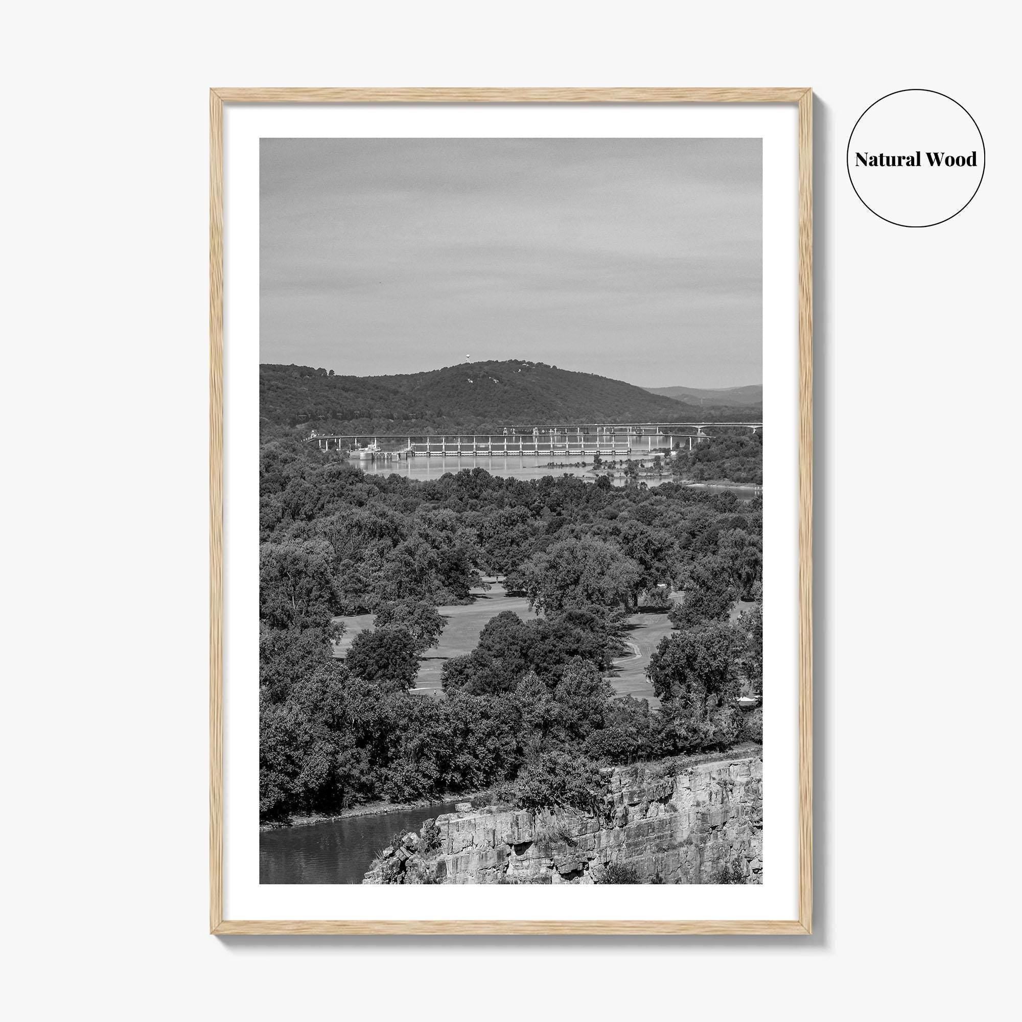 Arkansas River Black and White Fine Art Photo Print, North Little Rock Poster