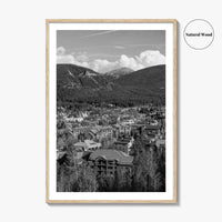 Breckenridge Black and White Fine Art Photo Print, Summit County Colorado Poster, Panorama USA