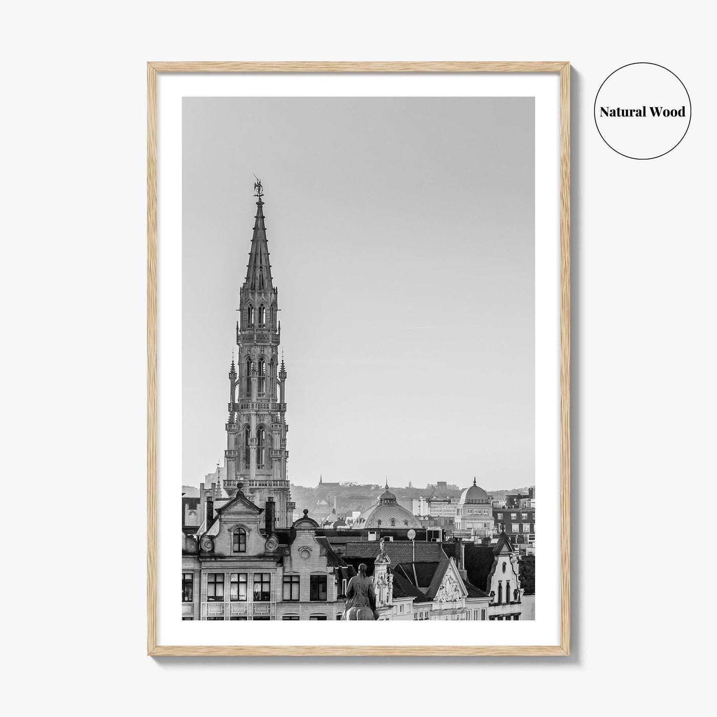 Brussels Black and White Fine Art Photo Print, Grand Place City Hall Belgium Poster