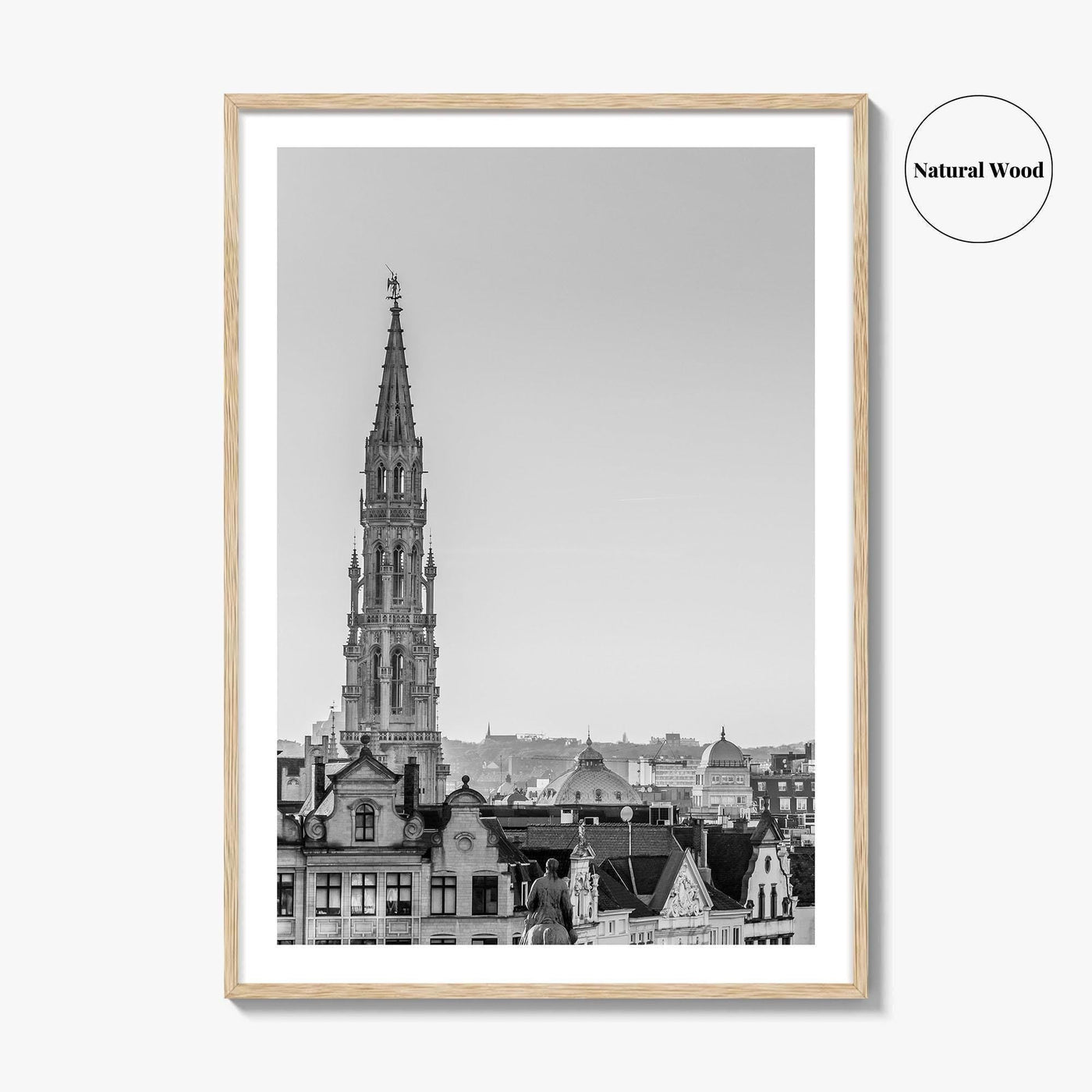 Brussels Black and White Fine Art Photo Print, Grand Place City Hall Belgium Poster