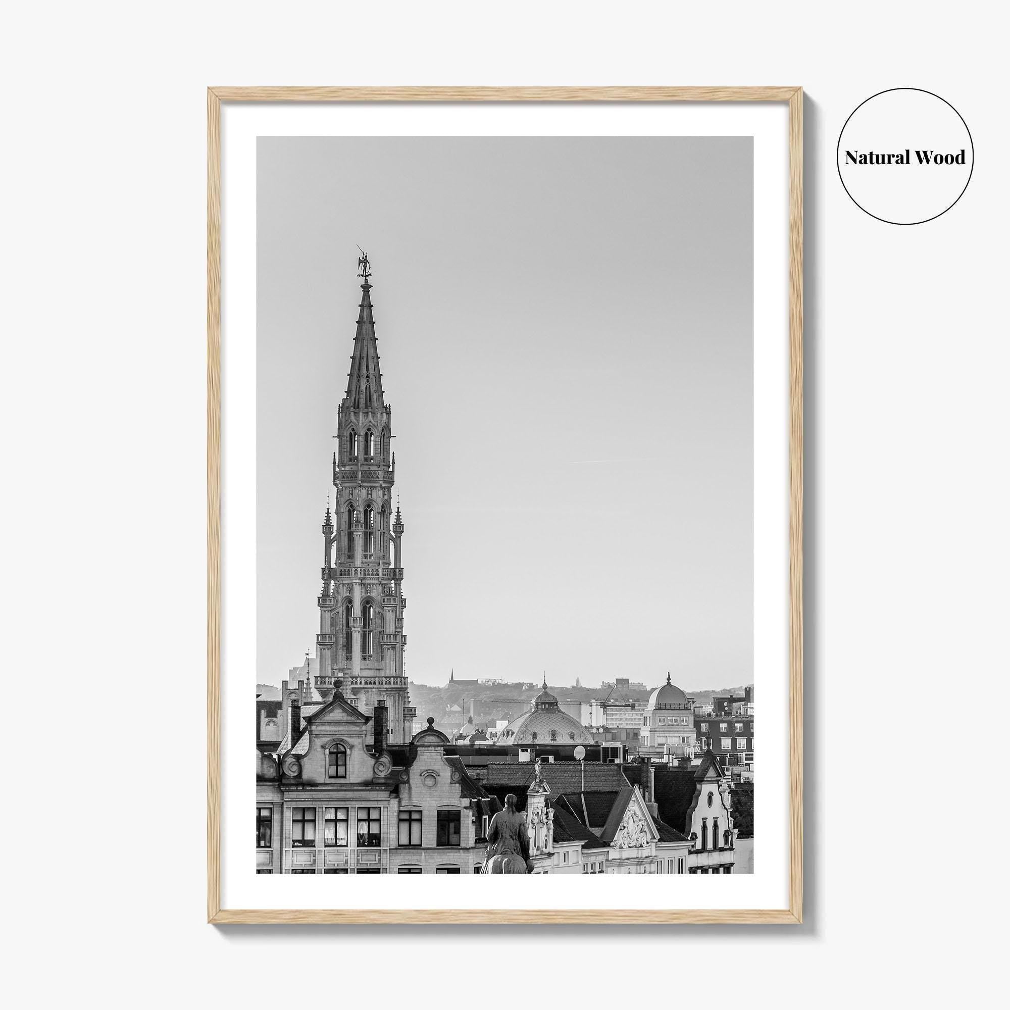 Brussels Black and White Fine Art Photo Print, Grand Place City Hall Belgium Poster