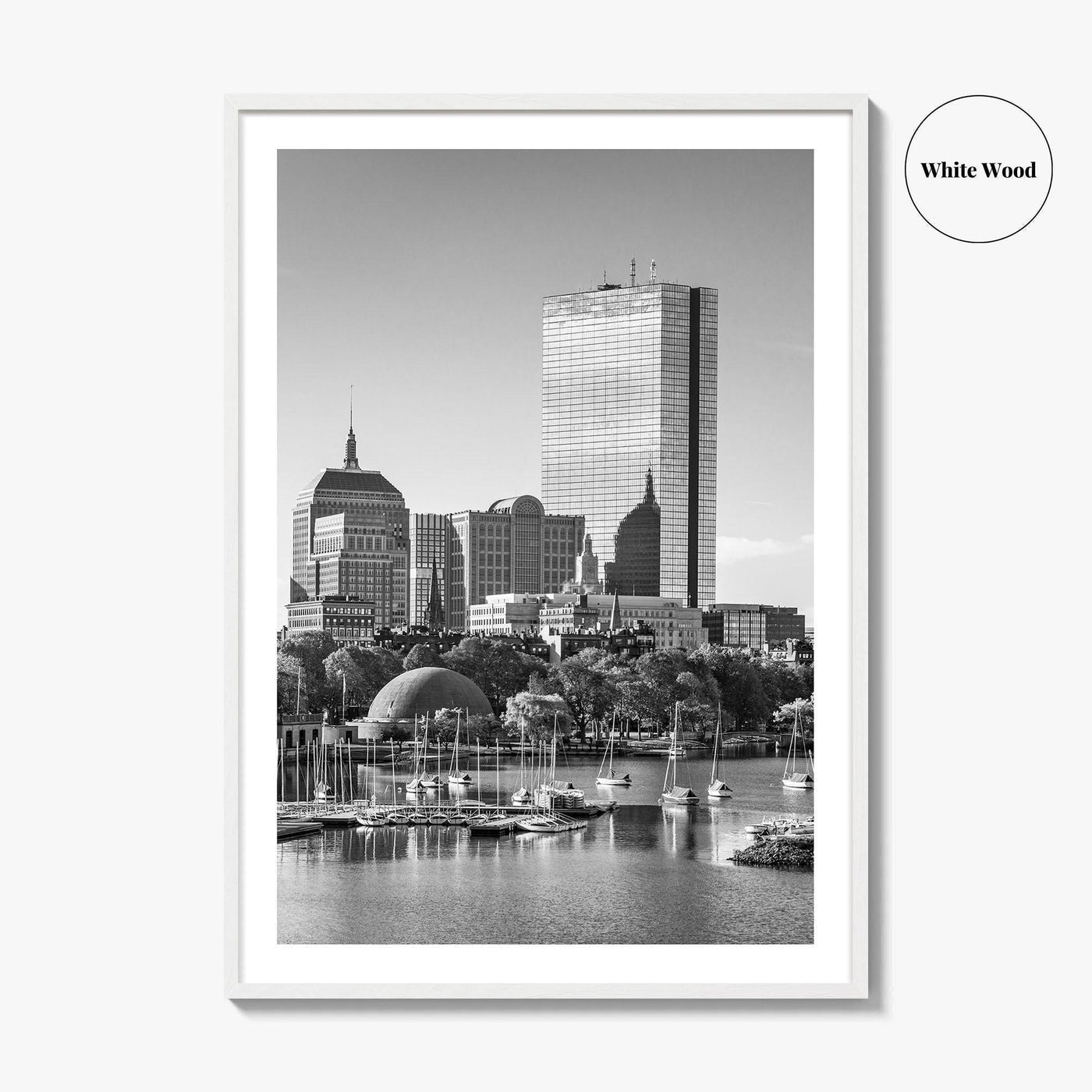 Boston Skyline Black and White Fine Art Photo Print, City, Massachusetts USA, Wall Poster
