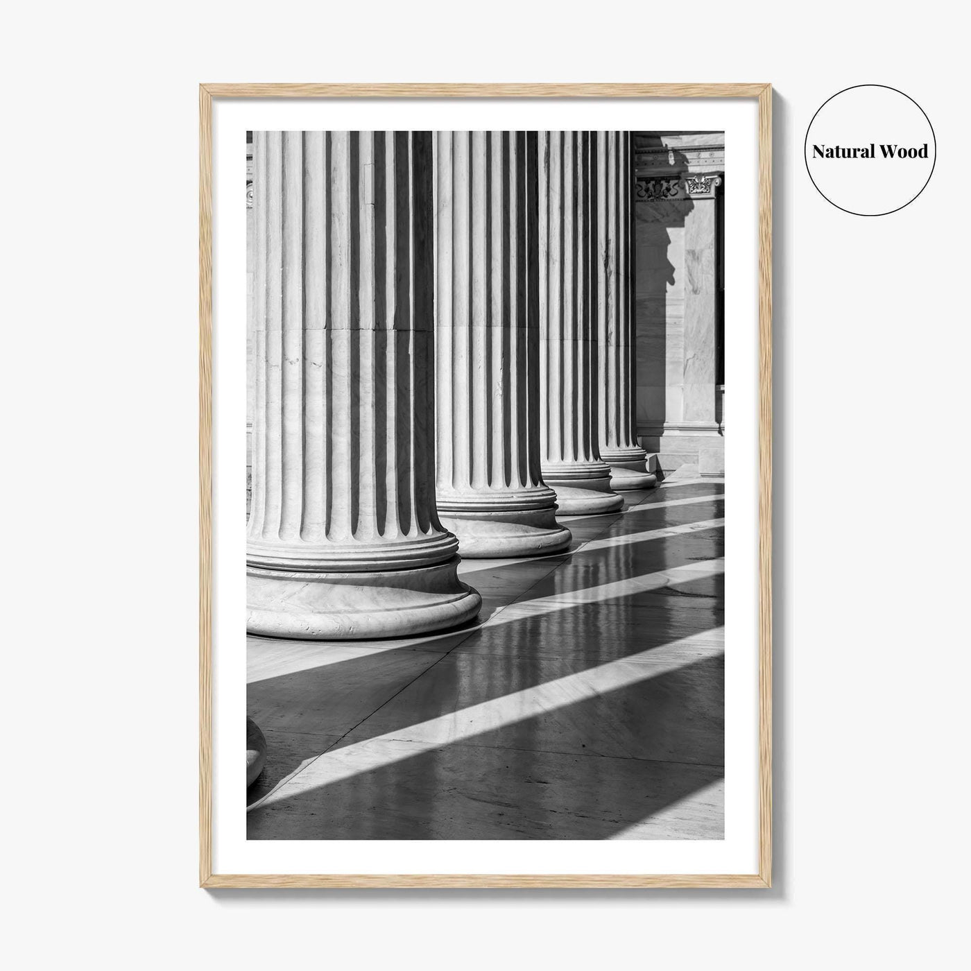 Athens Black and White Fine Art Photo Print, Academy Colonnade, Classical Columns, Greece Poster