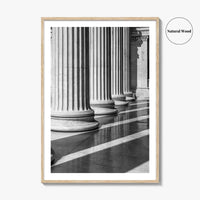 Athens Black and White Fine Art Photo Print, Academy Colonnade, Classical Columns, Greece Poster