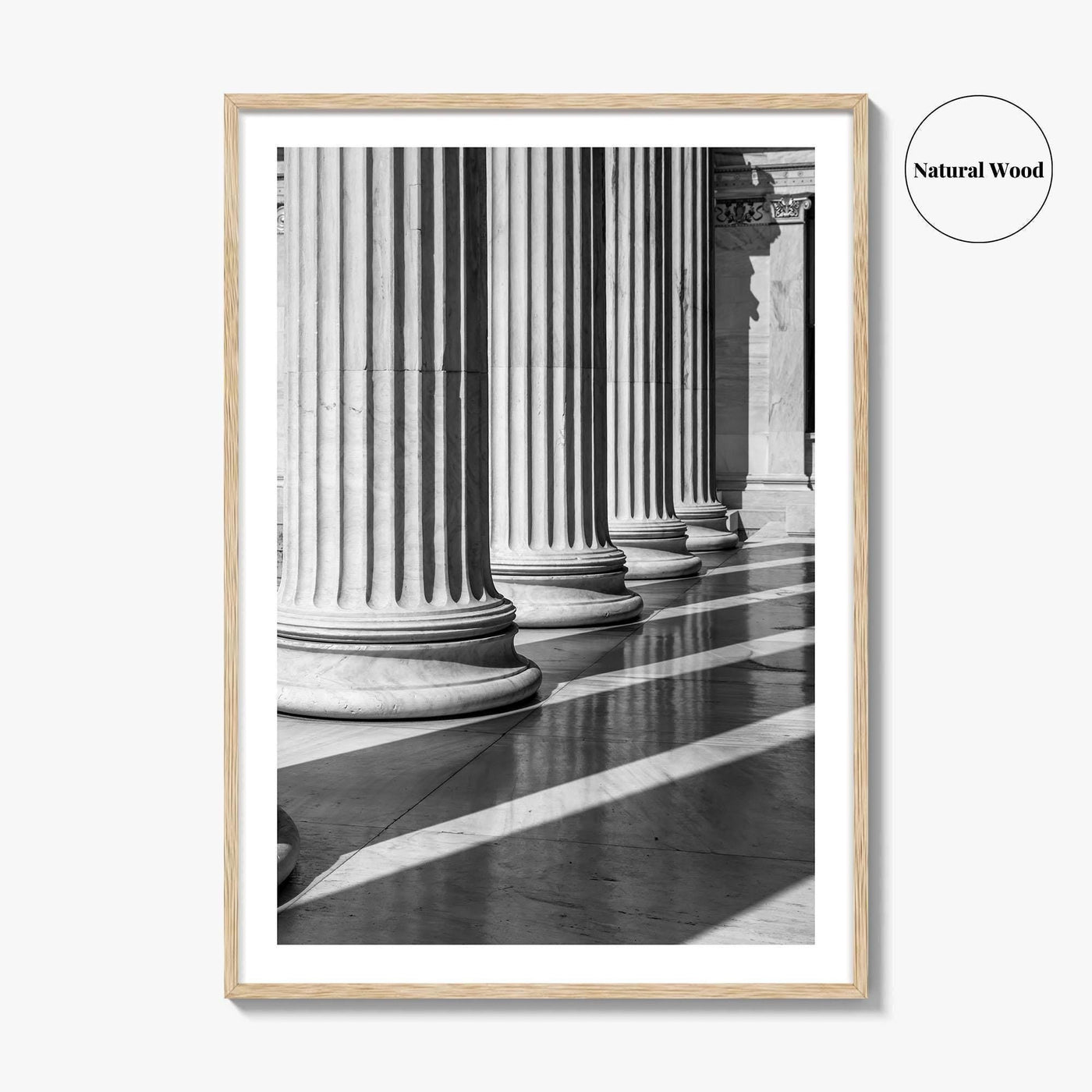 Athens Black and White Fine Art Photo Print, Academy Colonnade, Classical Columns, Greece Poster