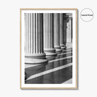Athens Black and White Fine Art Photo Print, Academy Colonnade, Classical Columns, Greece Poster