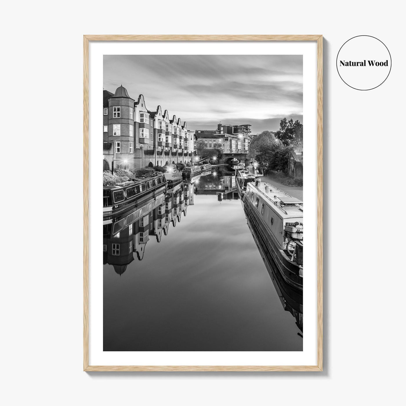Birmingham Black and White Fine Art Photo Print, Canals West Midlands UK Poster