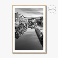 Birmingham Black and White Fine Art Photo Print, Canals West Midlands UK Poster