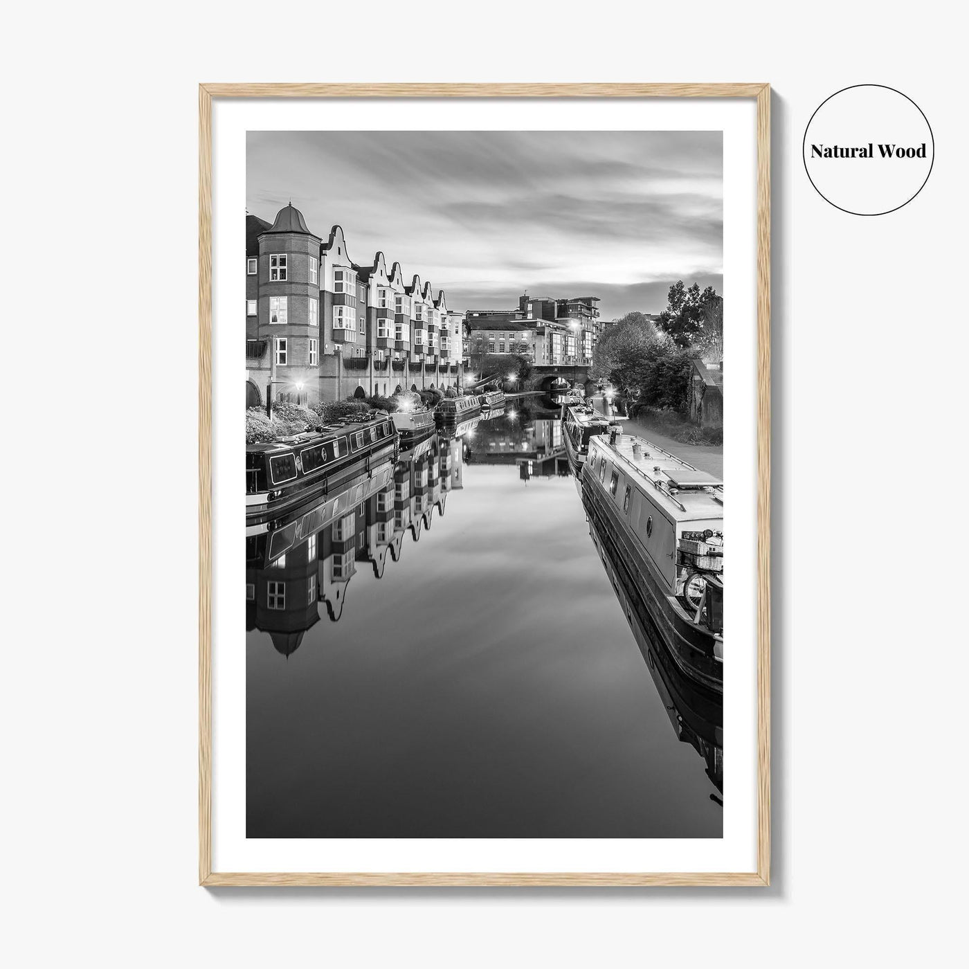 Birmingham Black and White Fine Art Photo Print, Canals West Midlands UK Poster