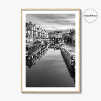 Birmingham Black and White Fine Art Photo Print, Canals West Midlands UK Poster