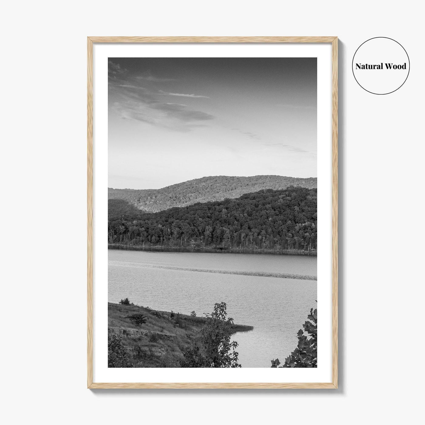 Fort Smith Lake Black and White Fine Art Photo Print, Boston Mountains Arkansas Poster