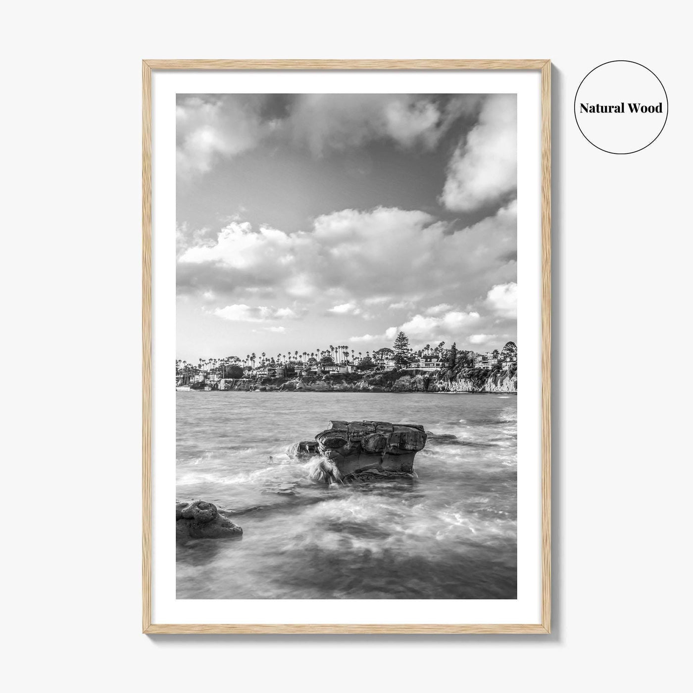 La Jolla Black and White Fine Art Photo Print, Bird Rock San Diego Poster
