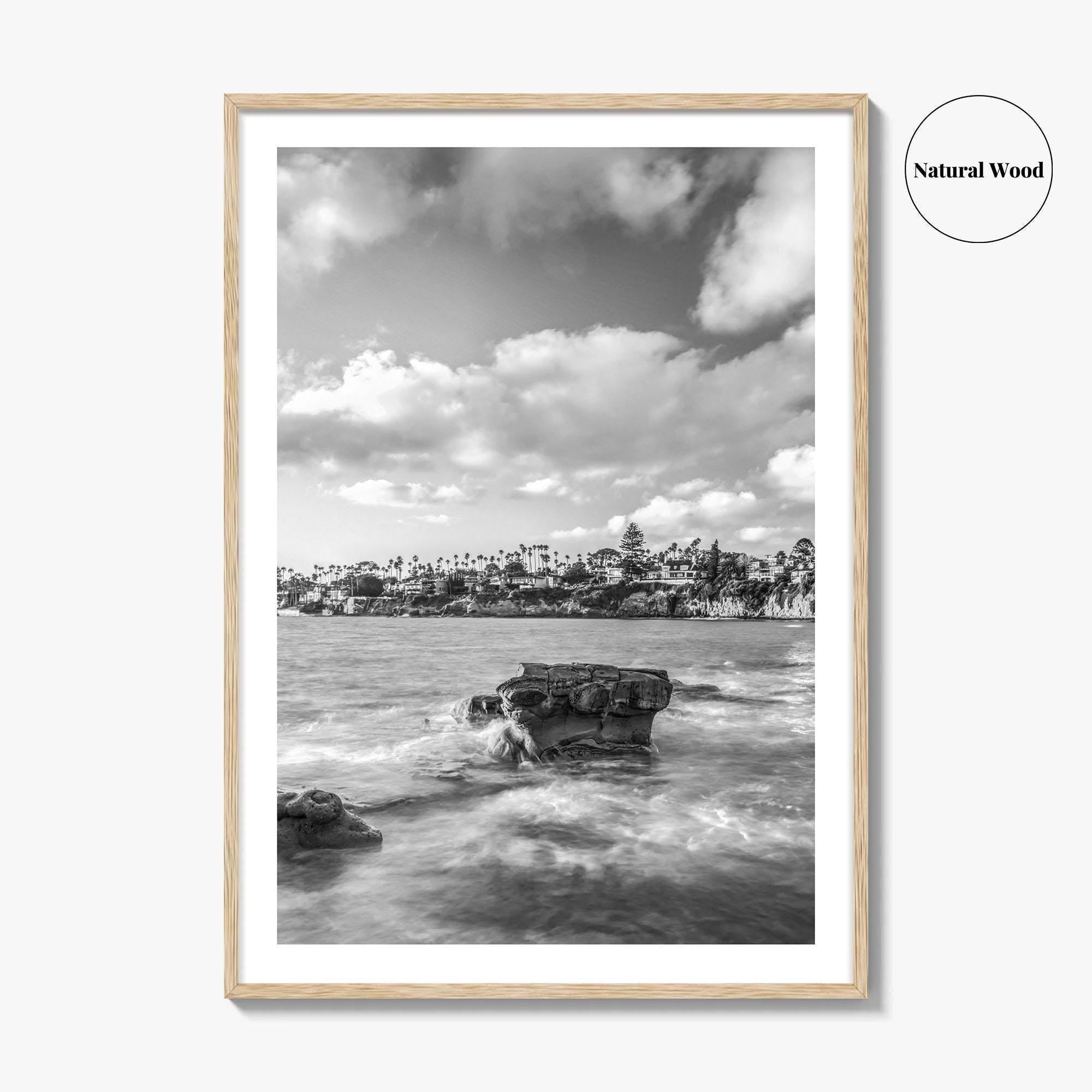 La Jolla Black and White Fine Art Photo Print, Bird Rock San Diego Poster