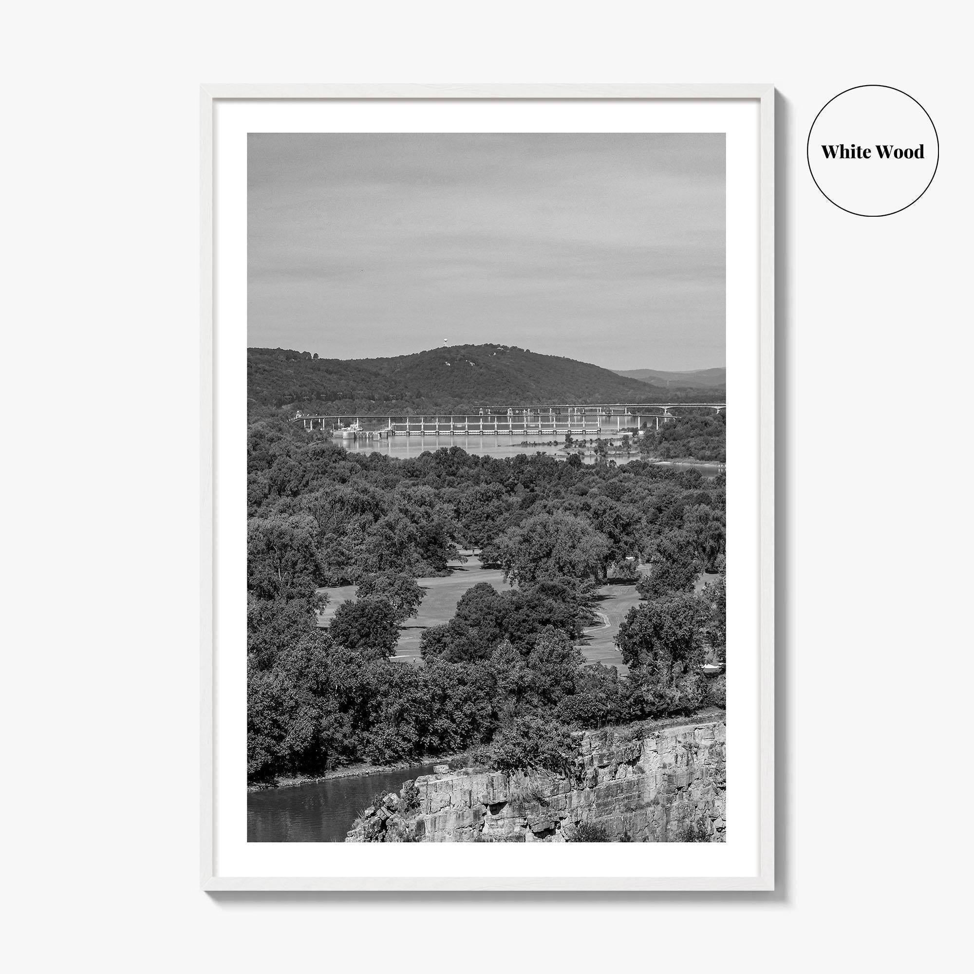 Arkansas River Black and White Fine Art Photo Print, North Little Rock Poster