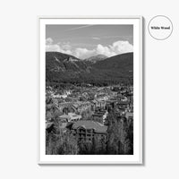 Breckenridge Black and White Fine Art Photo Print, Summit County Colorado Poster, Panorama USA