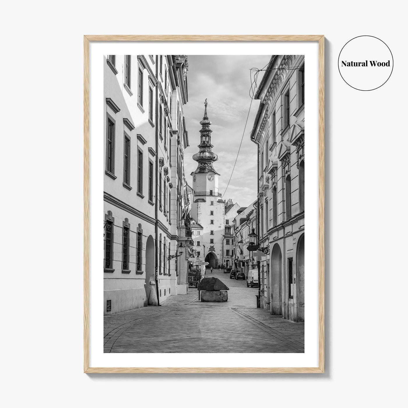 Bratislava Black and White Fine Art Photo Print, Michael's Gate Slovakia Poster