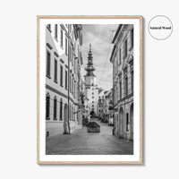 Bratislava Black and White Fine Art Photo Print, Michael's Gate Slovakia Poster