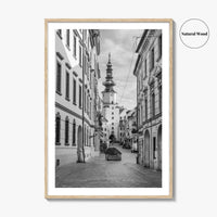 Bratislava Black and White Fine Art Photo Print, Michael's Gate Slovakia Poster