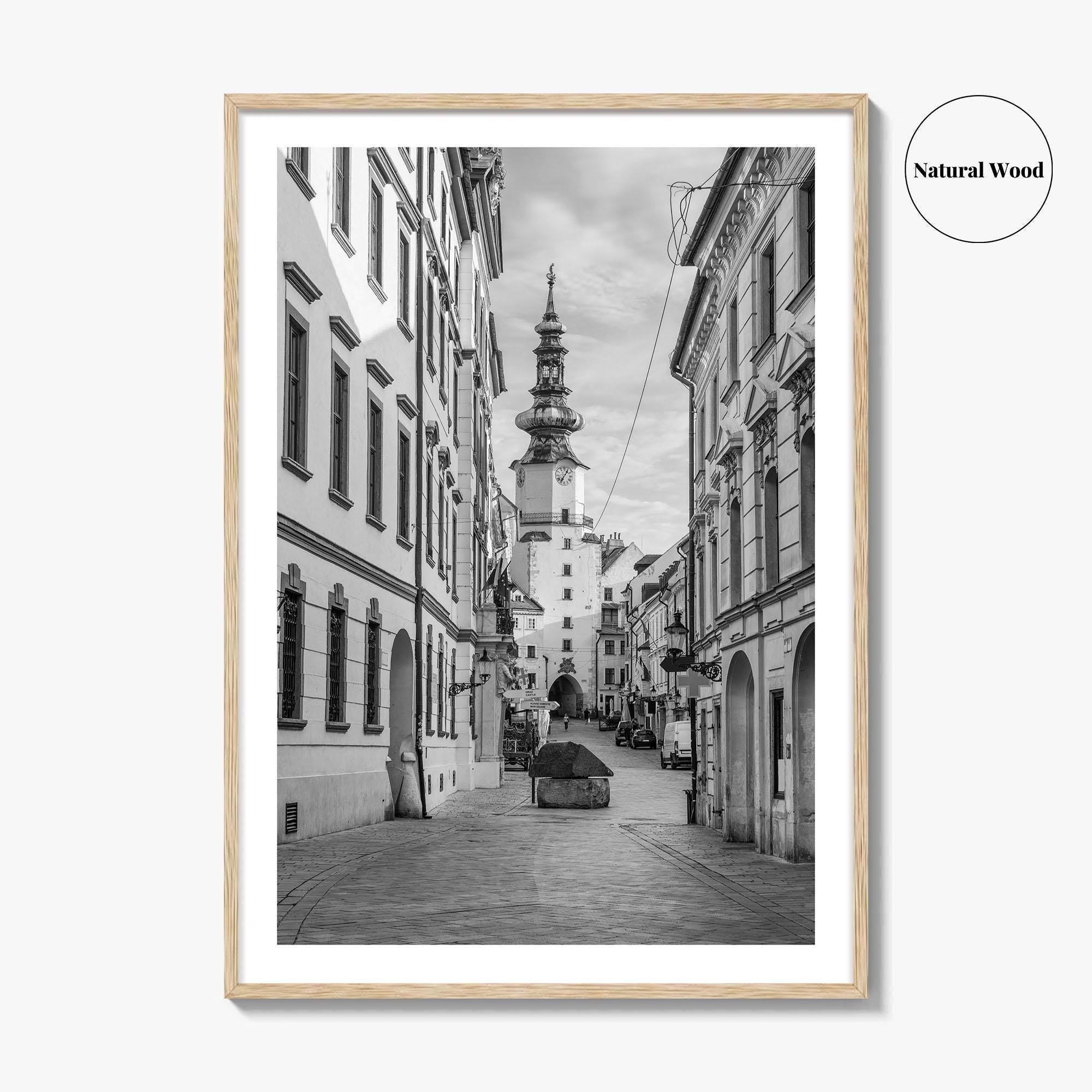Bratislava Black and White Fine Art Photo Print, Michael's Gate Slovakia Poster