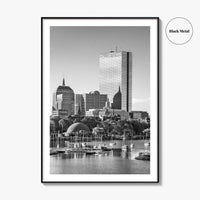 Boston Skyline Black and White Fine Art Photo Print, City, Massachusetts USA, Wall Poster