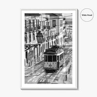 Lisbon Black and White Fine Art Photo Print, Lisboa Portugal Street Wall Decor Poster