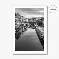 Birmingham Black and White Fine Art Photo Print, Canals West Midlands UK Poster