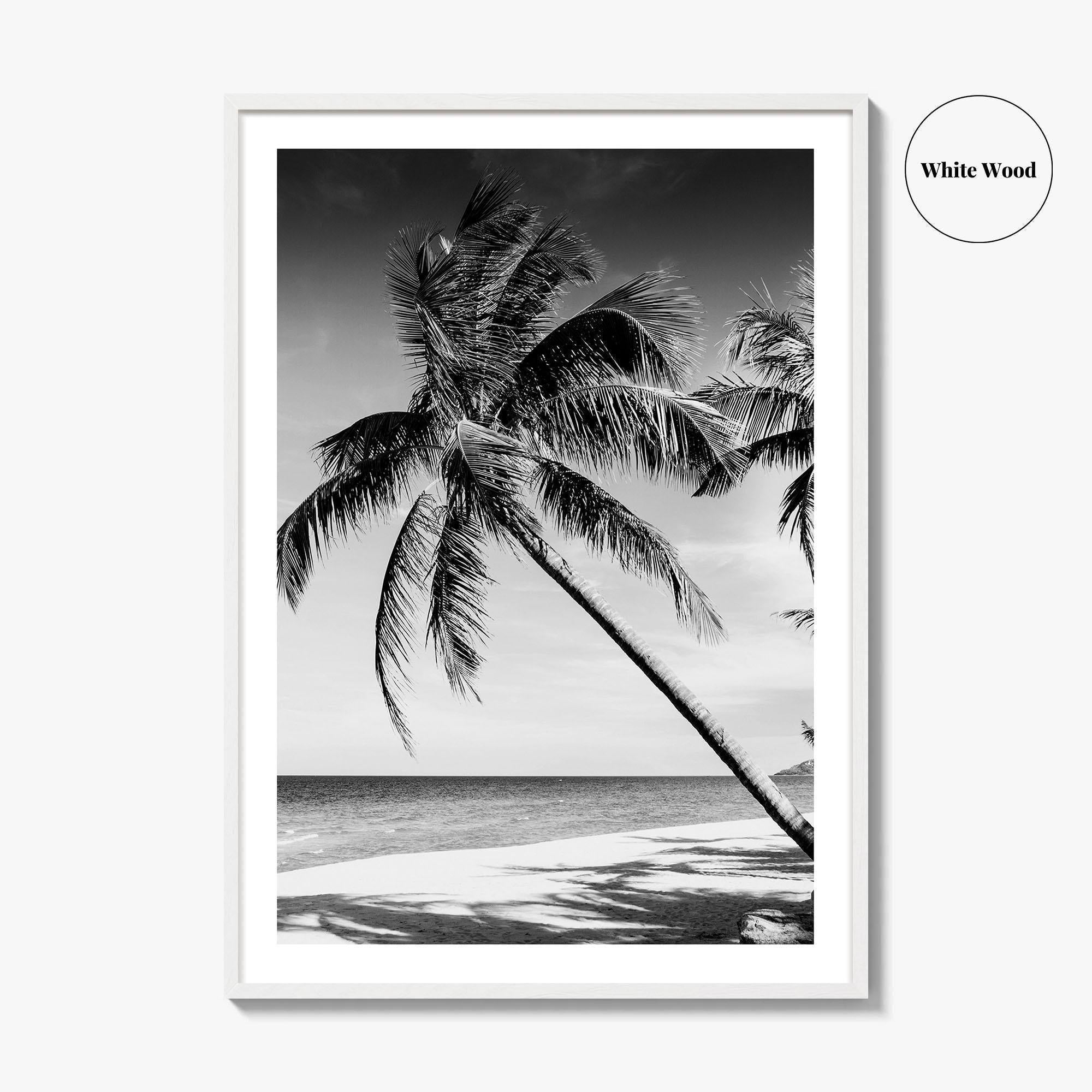Thailand Black and White Fine Art Photo Print, Tropical Beach Wall Decor Poster