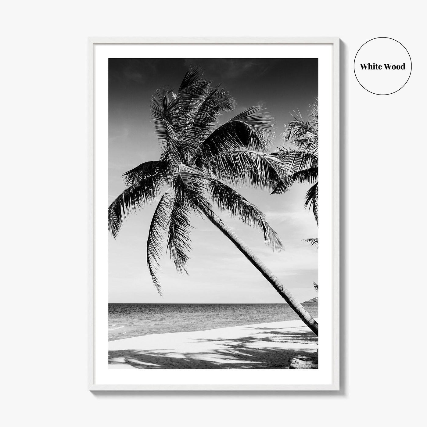 Thailand Black and White Fine Art Photo Print, Tropical Beach Wall Decor Poster