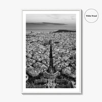 Barcelona Skyline Black and White Fine Art Photo Print, Catalonia Spain Poster
