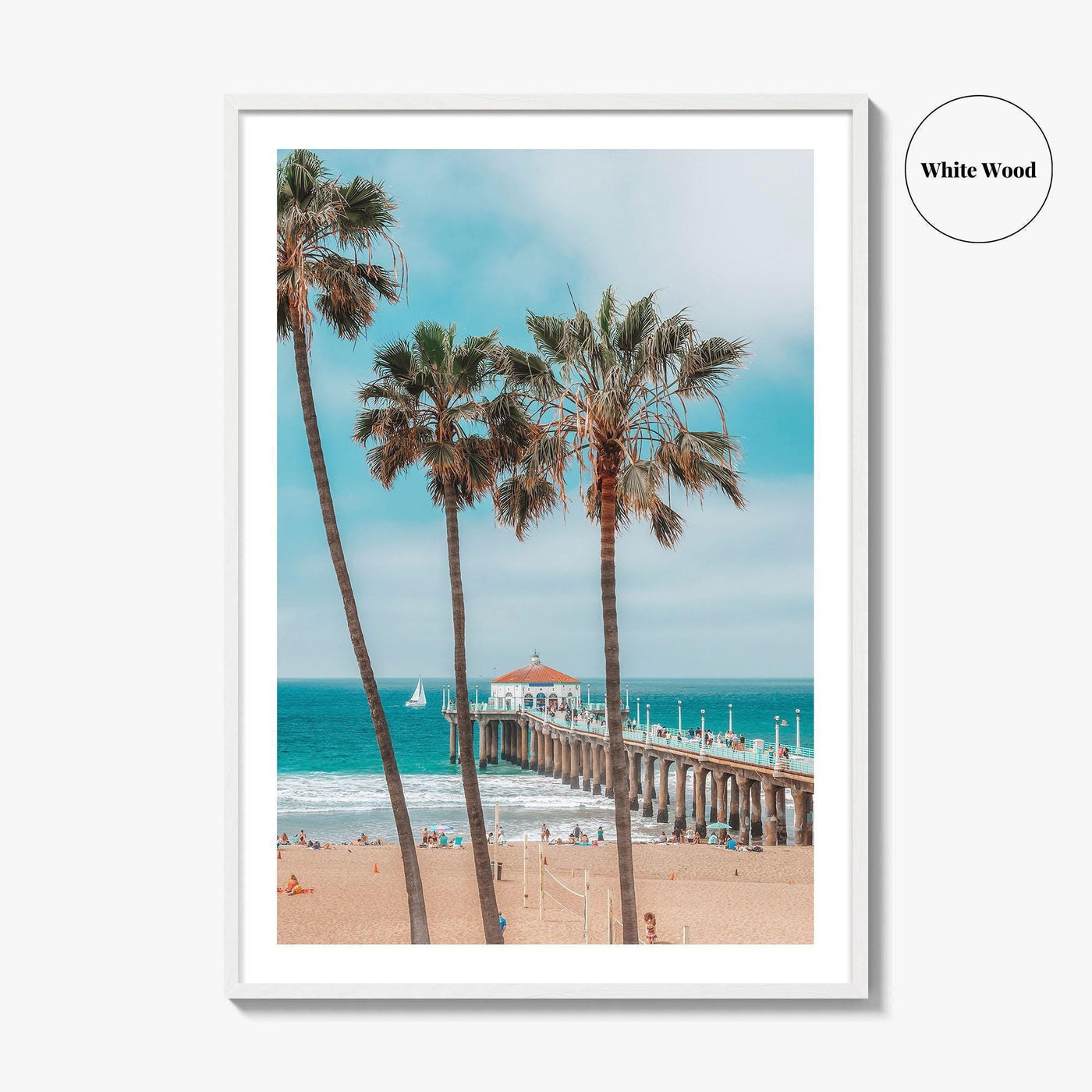 Manhattan Beach Fine Art Photo Print, Los Angeles, California, Palm Trees, Wall Decor, Poster