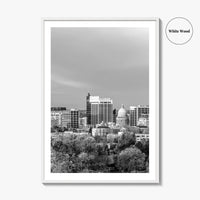 Boise Idaho Skyline Black and White Fine Art Photo Print, USA Wall Poster