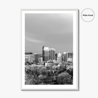 Boise Idaho Skyline Black and White Fine Art Photo Print, USA Wall Poster
