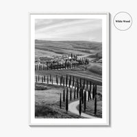 Tuscany Black and White Fine Art Photo Print, Crete Senesi, Siena, Italy Wall Poster