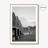 Astoria Black and White Fine Art Photo Print, Columbia River Bridge Oregon Poster