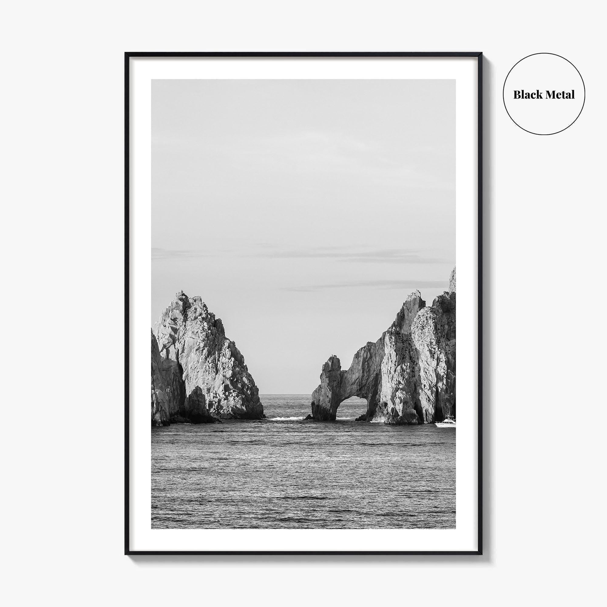 Cabo San Lucas Black and White Fine Art Photo Print, El Arco Mexico Poster