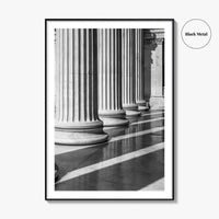 Athens Black and White Fine Art Photo Print, Academy Colonnade, Classical Columns, Greece Poster