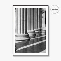 Athens Black and White Fine Art Photo Print, Academy Colonnade, Classical Columns, Greece Poster