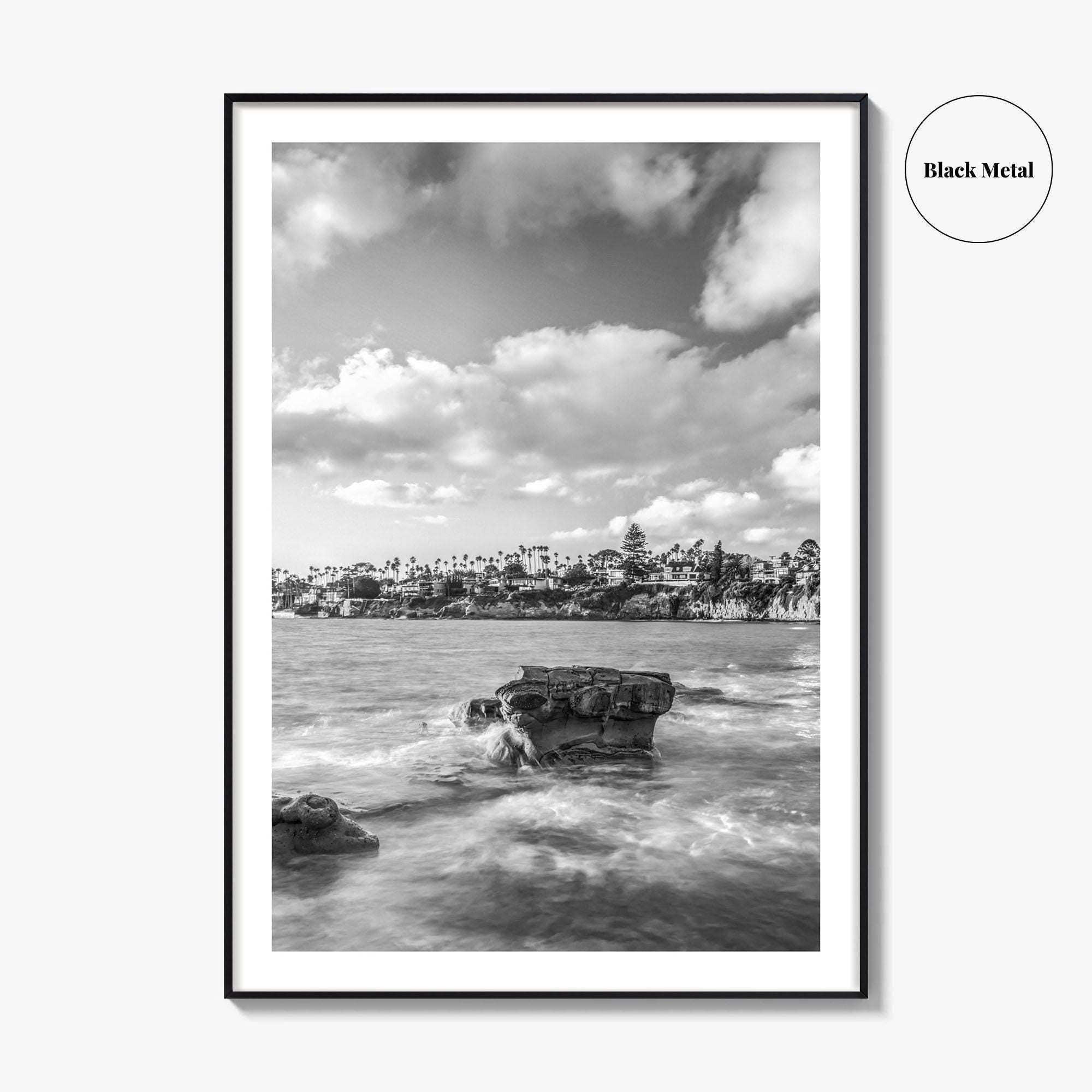 La Jolla Black and White Fine Art Photo Print, Bird Rock San Diego Poster