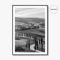 Tuscany Black and White Fine Art Photo Print, Crete Senesi, Siena, Italy Wall Poster